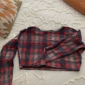 TopShop cropped flannel sweater